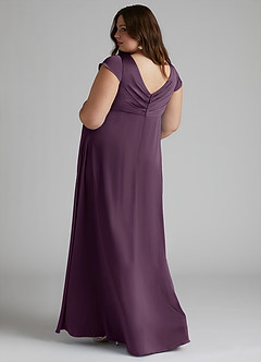 Azazie Allessia Maternity Bridesmaid Dresses A-Line Pleated Stretch Satin Floor-Length Dress image2