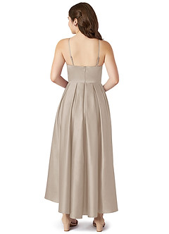 Azazie Jemima Junior Frost A-Line with Pockets Stretch Satin Dress image2