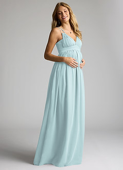Azazie Emree Brautjungfernkleider für Schwangere A-Linie Chiffon Bodenlänge Kleid image2