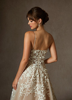Azazie Alyson Abiti da Sposa Abito Principessa in Pizzo Diamante Bianco Nudo image8