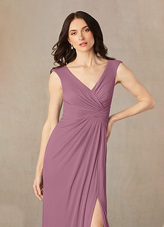 Azazie Andi Final Sale Vintage Mauve A-Line Pleated Mesh Dress image4