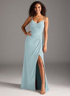 Azazie Deandra Bridesmaid Dresses Mist Mermaid Pleated Chiffon Dress image1