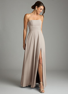 Azazie Tamira Suknie dla druhen Linia A Pofałdowany Szyfon Do ziemi Sukienka image2