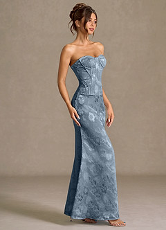 Mireya Dusty Blue Corset Two-Piece Prom Dress image4