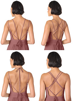 Azazie Farren Final Sale Desert Rose A-Line Pleated Chiffon Convertible Dress image9