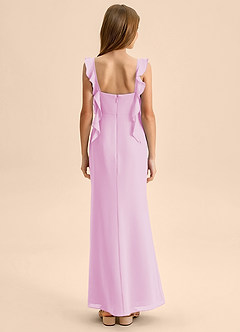 Azazie Jessamine Junior Abito Sirena in Chiffon Scollo a Cuore Rosa Confetto image2