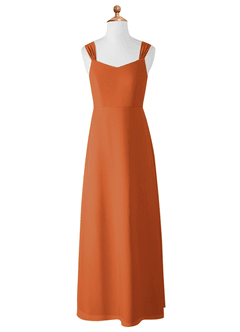 Azazie Denice Junior Cinnamon A-Line Chiffon Dress image8