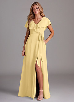 Azazie Lainey Bridesmaid Dresses Butter A-Line with Pockets Chiffon Dress image7