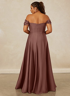 Christian Siriano Bridal for Azazie 1002 Bridesmaid Dresses Espresso A-Line Off the Shoulder Stretch Satin Convertible Dress image16
