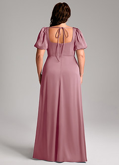 Azazie Fyona Bridesmaid Dresses Vintage Mauve A-Line Pleated Stretch Satin Dress image9