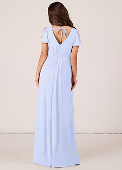 Azazie Peony Junior Robe Trapèze en Mousseline de soie Plissée Lavande image2