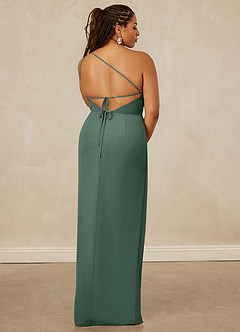 Christian Siriano Bridal for Azazie 1003 Bridesmaid Dresses Sea Moss Sheath One Shoulder Chiffon Dress image15