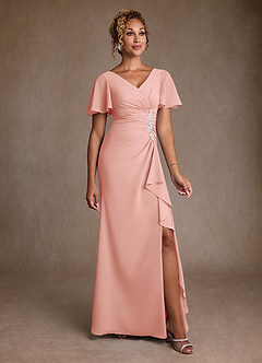 Azazie Suffolk Moeder van de bruid jurken A-Lijn Jurk van Chiffon Geplooid Rozet image1