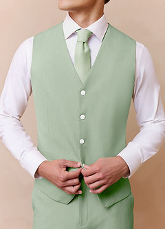 front James Dusty Sage Structured Stretch Suit Vest