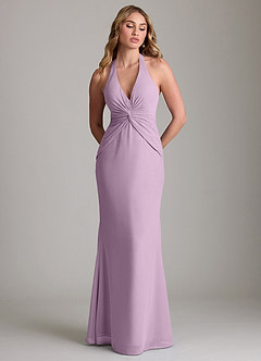 Azazie Valerie Bridesmaid Dresses Wisteria Mermaid Pleated Chiffon Dress image3
