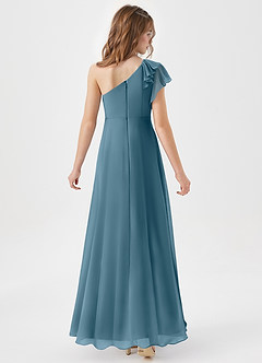 Azazie Arabella Junior Abito A-Line in Chiffon Increspato Bermuda image6