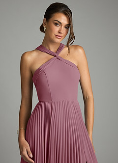 Azazie Afra Bridesmaid Dresses Vintage Mauve A-Line Pleated Chiffon Dress image5