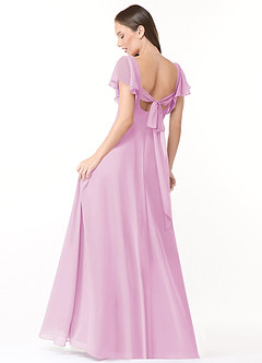 Azazie Syenna Bridesmaid Dresses Candy Pink A-Line Ruched Chiffon Dress image2