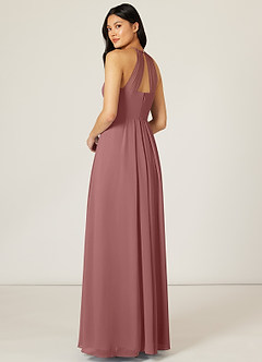Azazie Sarah Brautjungfernkleider Empire Plissee Chiffon Kleid Wüstenrose image5