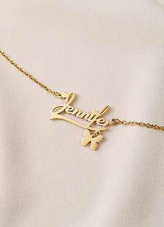 front Custom Name Necklace with Butterfly