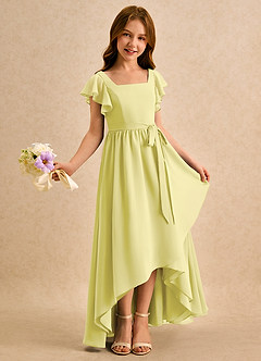 Azazie Milly Girls Formal Flower Girl Klänningar Klä A-Line i Chiffong Plisserad image1