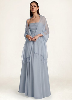 front Azazie Chiffon-Schal mit Quasten