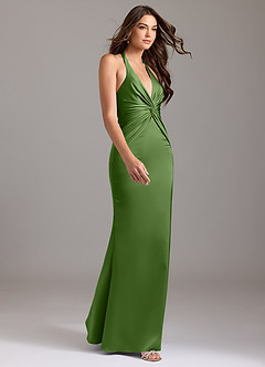 Azazie Valerie Brudtärnklänningar Klä av Sjöjungfru i Stretch Satin Plisserad Basilika image4