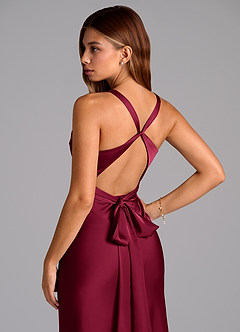 Azazie Hati Brudtärnklänningar Klä av Sjöjungfru i Stretch Satin Bourgogne image2