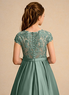 Azazie Bunny Junior Formal vestidos de niña de las flores Vestido de Eucalipto de Encaje de Princesa image7