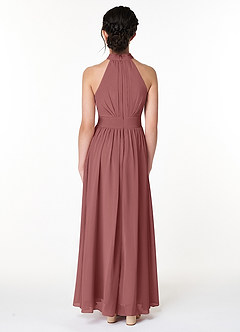 Azazie Iman Junior Amethyst A-Line Pleated Chiffon Dress image2