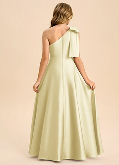 Azazie Penguin Junior Abito A-Line in Raso Elasticizzato Fiocco Sorbetto Al Limone image2