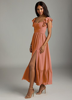 Azazie Anaya Bridesmaid Dresses MAI TAI A-Line Pleated Chiffon Dress image4