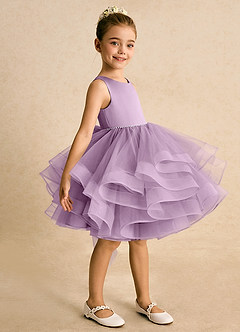 Azazie Tinie Blumenmädchenkleider Ballkleid Schleifen Tüll Kleid Blauregen image4