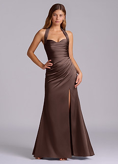 Azazie Destiny Suknie dla druhen Syrena Dekolt w kształcie serca Satyna elastyczna Do ziemi Sukienka image12