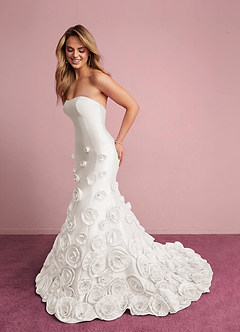 Barbie ♥ Azazie Wedding Dresses Diamond White Mermaid Strapless Mikado Dress image2