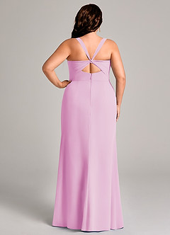 Azazie Mero Jurken voor bruidsmeisjes Jurk van Chiffon met Kolom Geplooid Snoep Roze image10