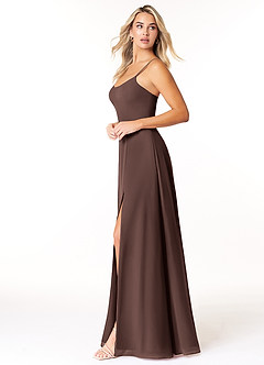 Azazie Moira Bridesmaid Dresses Ganache A-Line Scoop Chiffon Dress image2