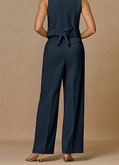 front Rowan Bleu Marine Pantalon de performance en tissage raffiné