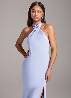 Azazie Lorena Bridesmaid Dresses Lavender Mermaid Pleated Chiffon Dress image2