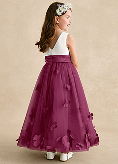 Azazie Vi Flower Girl Dresses Mulberry A-Line Sleeveless Tulle Dress image4