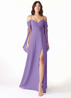 Azazie Cienna Jurken voor bruidsmeisjes Jurk van Chiffon met A-Lijn Off the Shoulder Tahiti image1