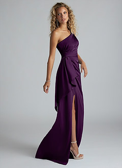 Azazie Maive Robes de demoiselle d'honneur Robe Fourreau en Satin extensible Rayé Grain De Raisin image11
