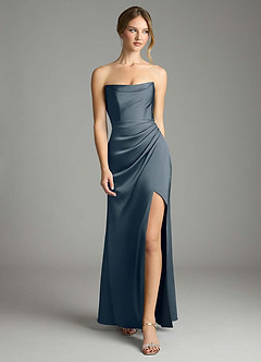 Azazie Leonis Bridesmaid Dresses Twilight Mermaid Pleated Stretch Satin Convertible Dress image5