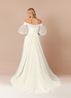 Azazie Vendela Wedding Dresses Ball-Gown Sequins Tulle Chapel Train Dress image2