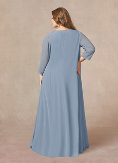 Dusty Blue Azazie Kana A-Line Scoop lace Chiffon Floor-Length Dress ...