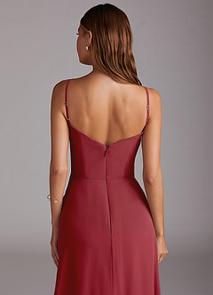Azazie Marley Bridesmaid Dresses Pomegranate A-Line Off the Shoulder Chiffon Convertible Dress image11