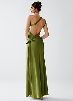Stephanie Olive Luminous Satin Maxi Dress image3