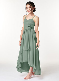 Azazie Catalina Junior Amethyst A-Line Ruched Chiffon Dress image3