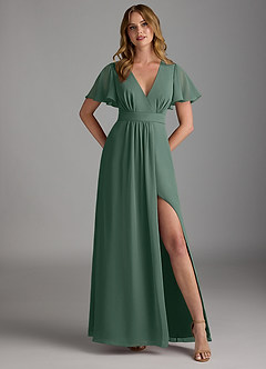 Azazie Zaniah Bridesmaid Dresses Sea Moss A-Line Chiffon Dress image1