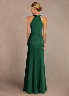 Azazie Tyra Mother of the Bride Dresses Dark Green Mermaid Lace Stretch Satin Dress image3